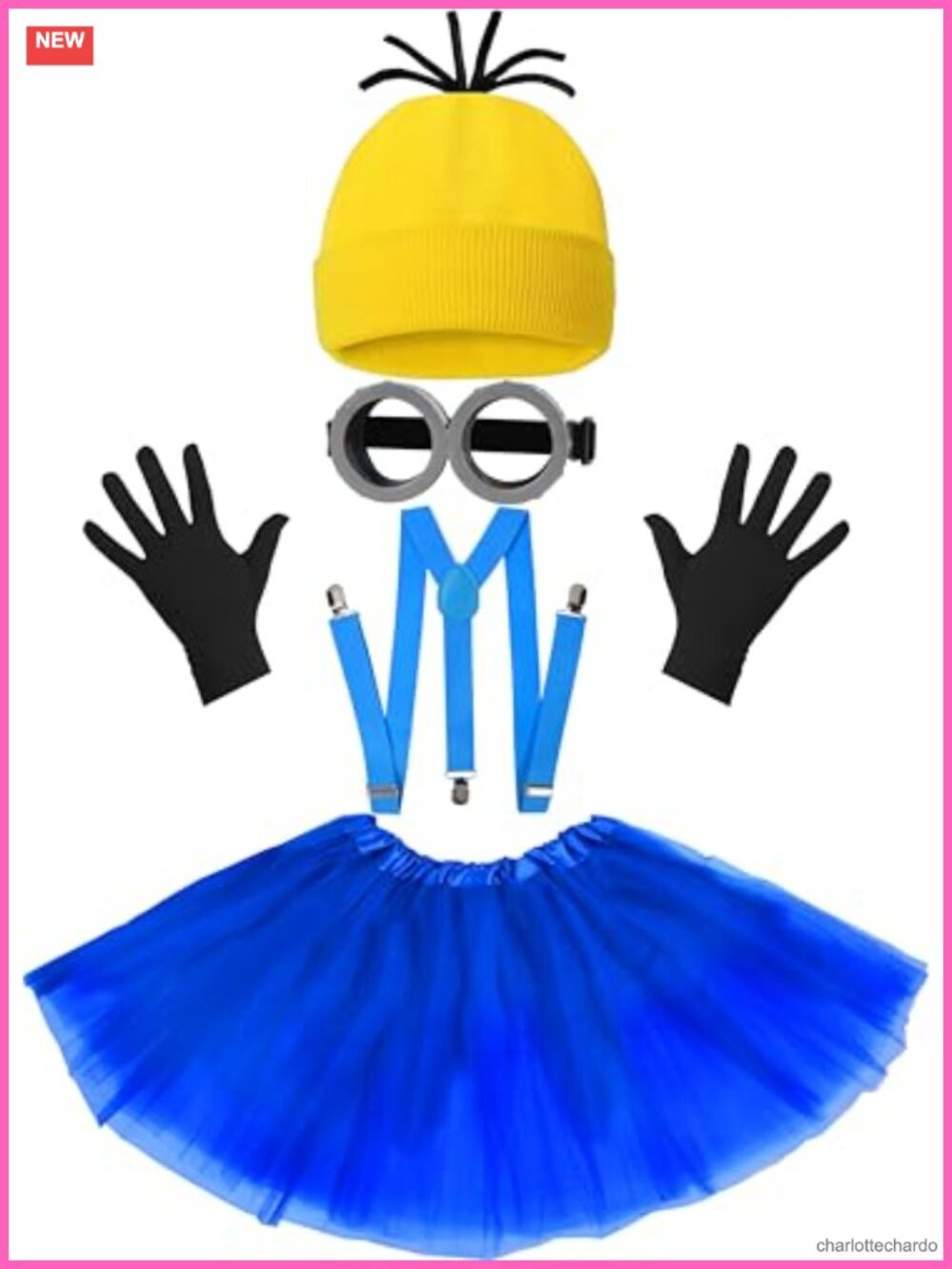 Halloween Costume Accessory Set Tutu Hat Gloves Suspenders Cosplay